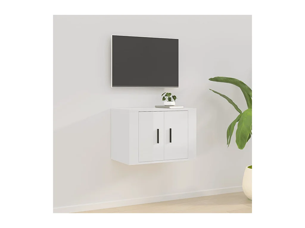 Tv-wandmeubel 57x34,5x40 cm hoogglans wit NL928740