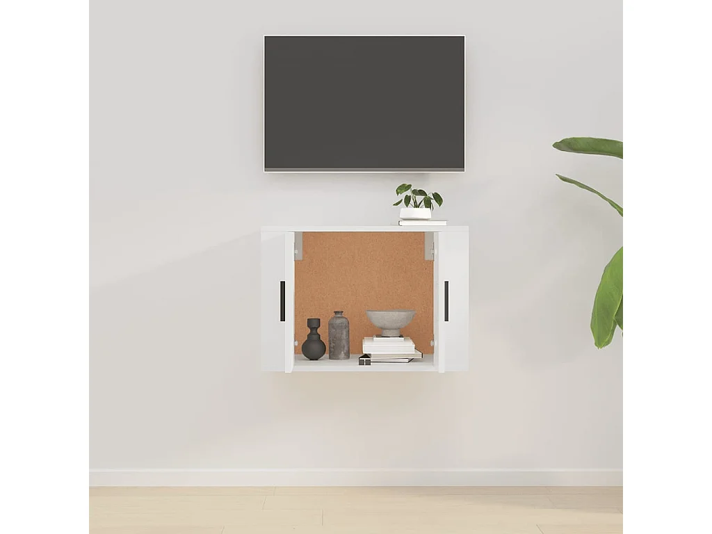 Meuble TV mural Blanc brillant 57x34,5x40 cm WET6688