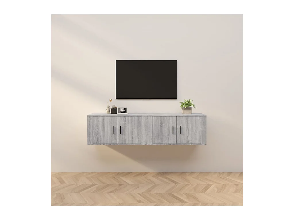 Meubles TV muraux 2 pcs sonoma gris 80x34,5x40 cm WET7239