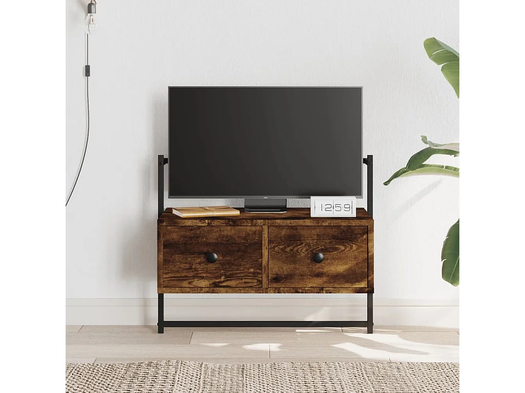 Meuble TV mural chêne fumé 60,5x30x51 cm bois d'ingénierie WET7996
