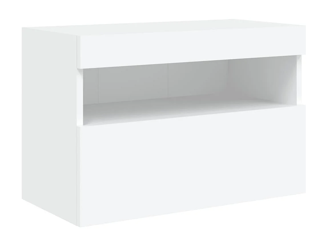 Mueble TV de pared con luces LED blanco 60x30x40 cm ES59343