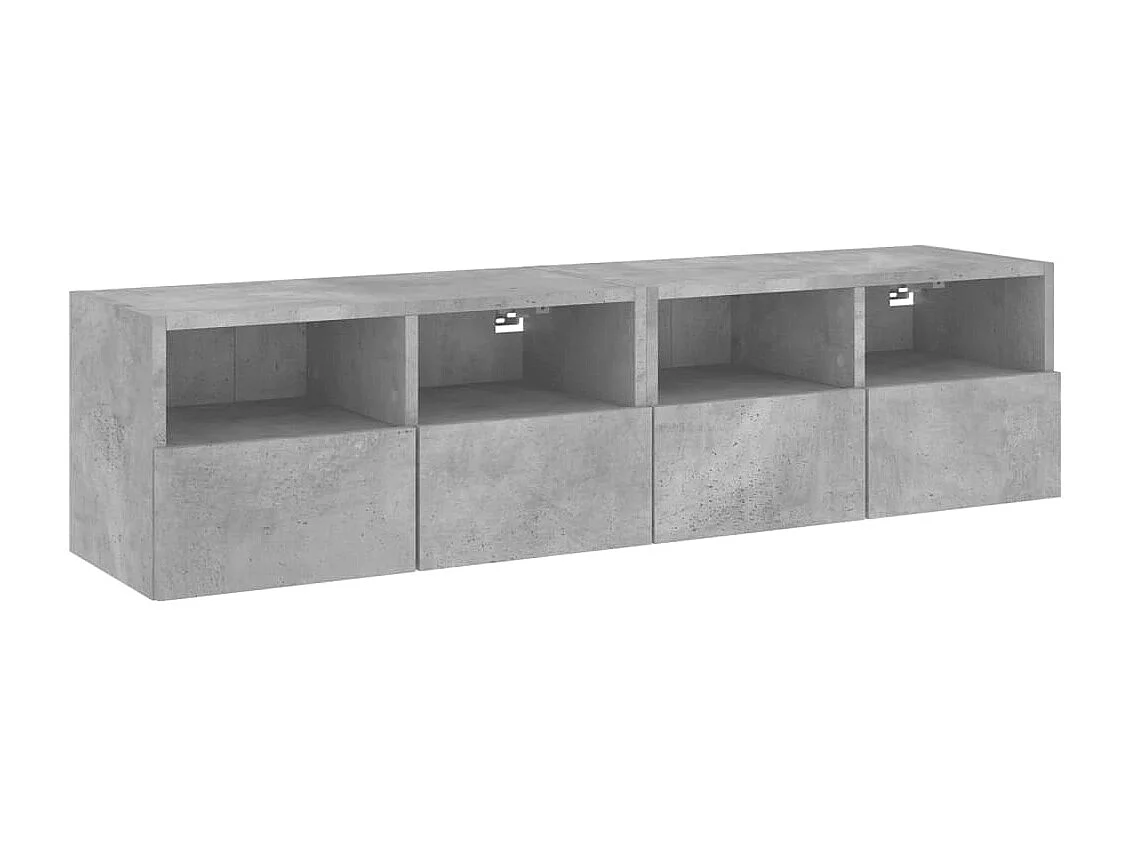 Meubles TV muraux 2 pcs gris béton 60x30x30cm bois d'ingénierie WET1036