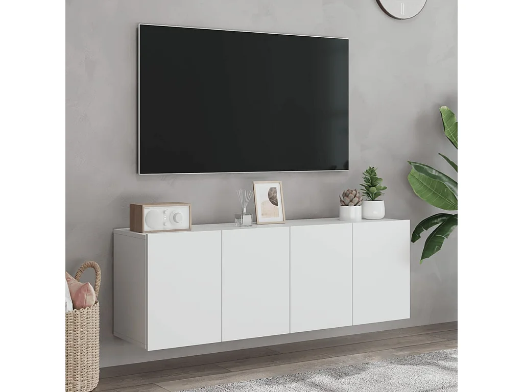Muebles para TV de pared 2 unidades blanco 60x30x41 cm ES38747