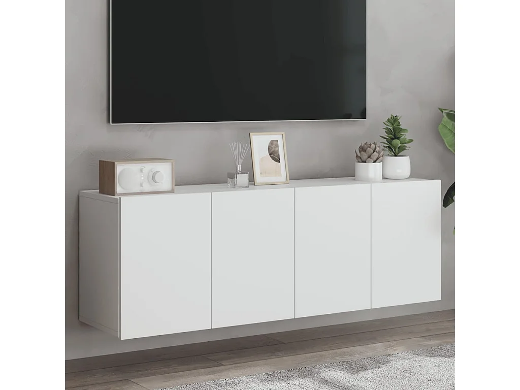 Meubles TV muraux 2 pcs blanc 60x30x41 cm WET9458