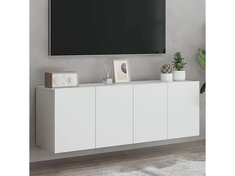 Tv-meubels 2 st wandgemonteerd 60x30x41 cm wit NL484307