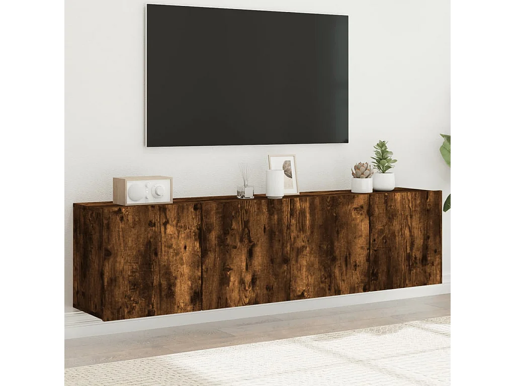 Móveis de parede para TV 2 pcs 80x30x41 cm carvalho fumado PT855799