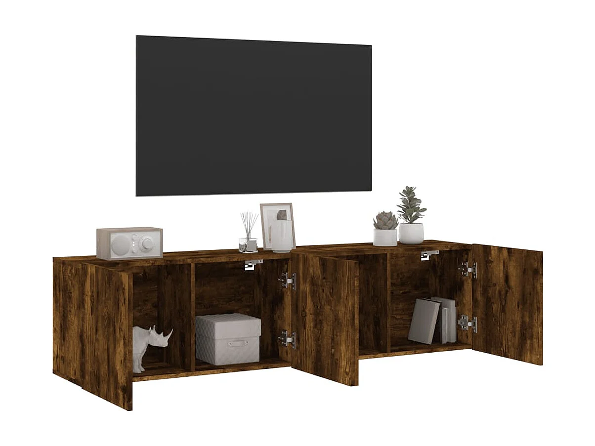 Móveis de parede para TV 2 pcs 80x30x41 cm carvalho fumado PT855799