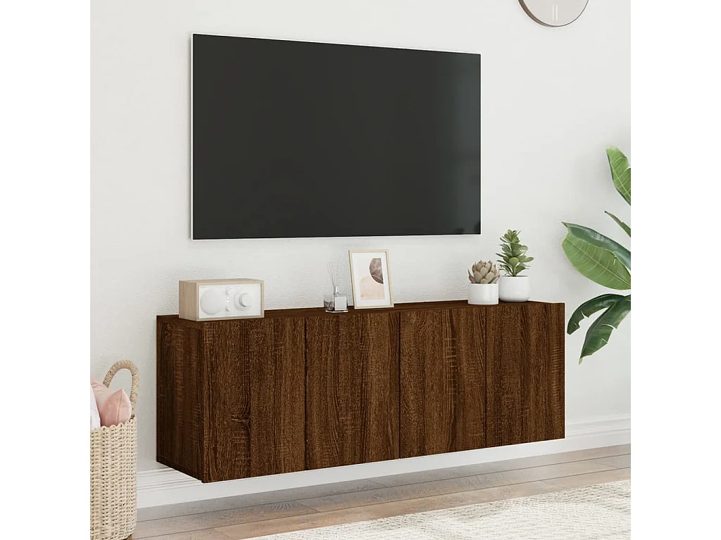 TV-Wandschränke 2 Stk.TV-Schränke Braun Eichen-Optik 60x30x41 cm -gkd479035