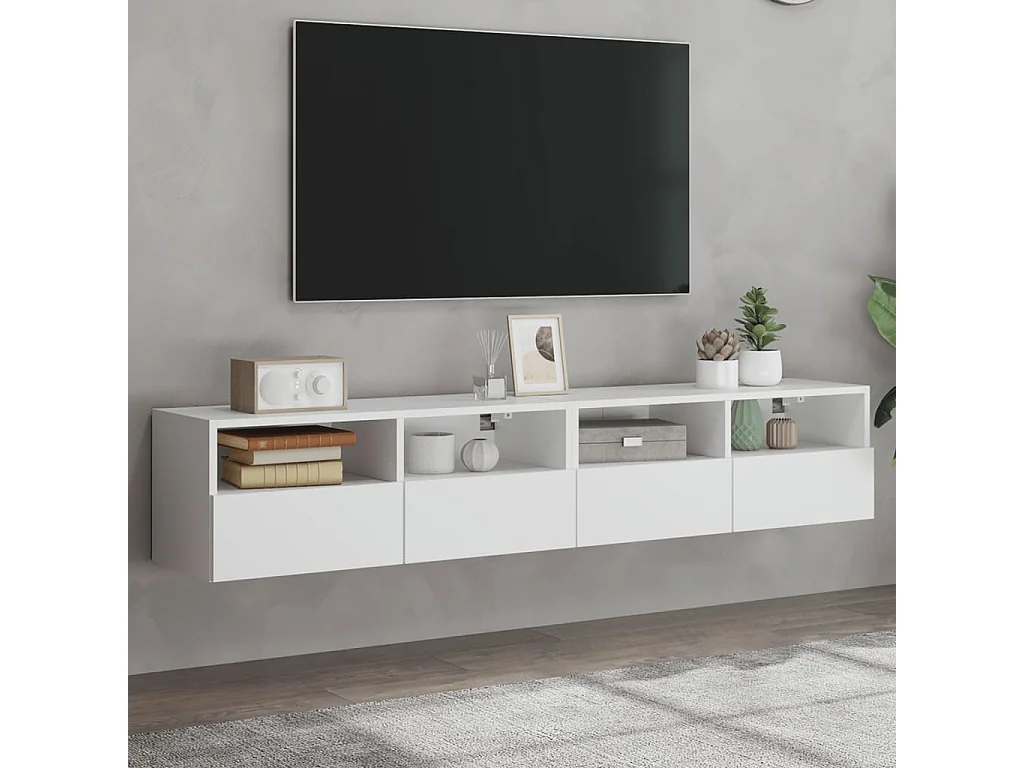 TV-Wandschränke 2 Stk.TV-Schränke Weiß 80x30x30 cm Holzwerkstoff -gkd96989