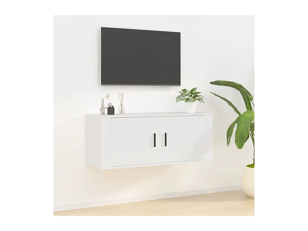 Meuble TV mural Blanc 100x34,5x40 cm WET5383