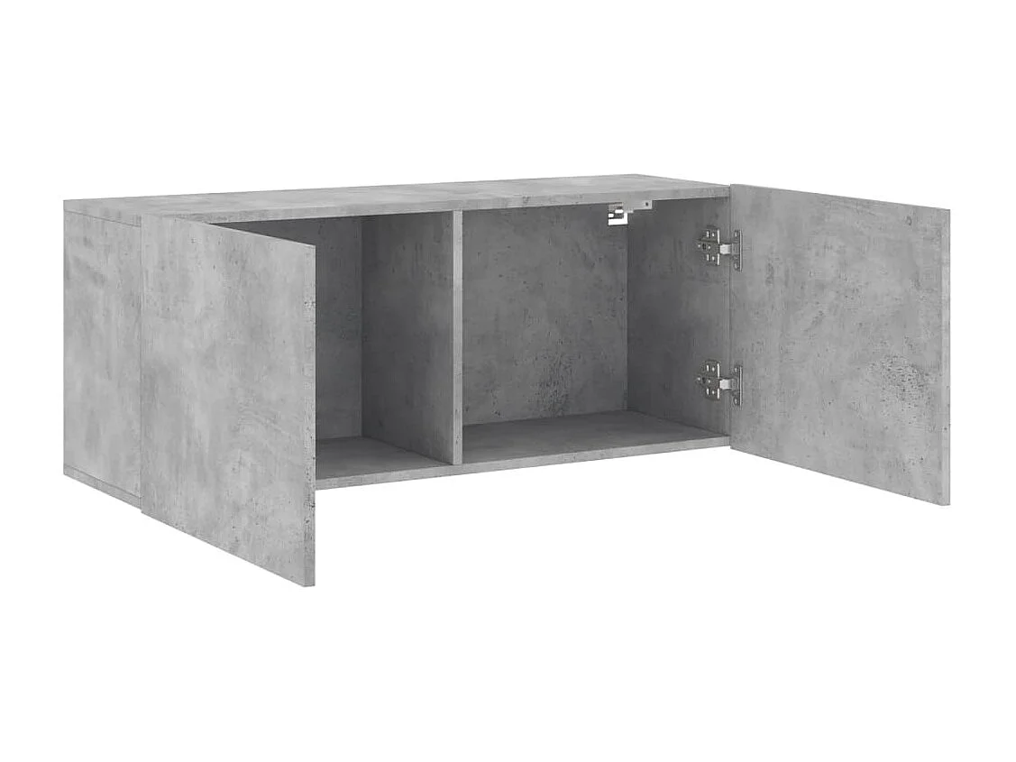 Meuble TV mural gris béton 100x30x41 cm WET1832