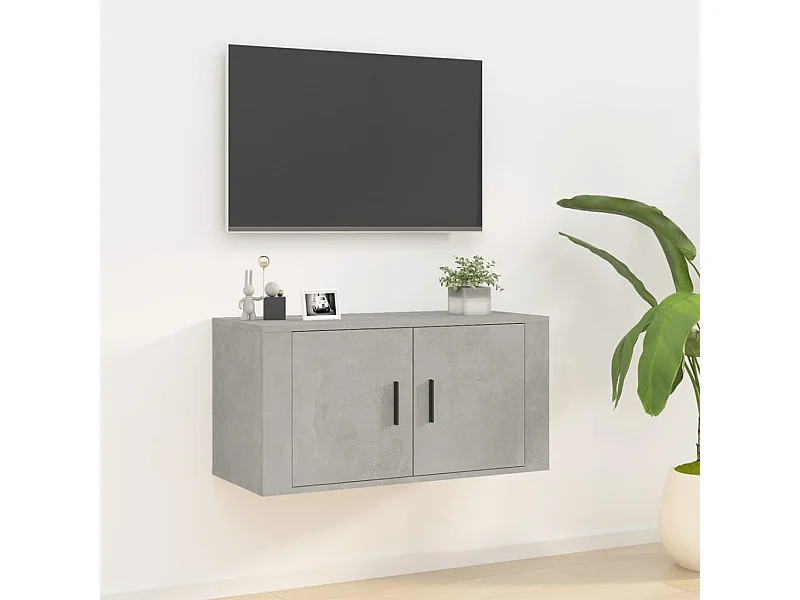 Móvel de TV de parede 80x34,5x40 cm cinzento cimento PT903804