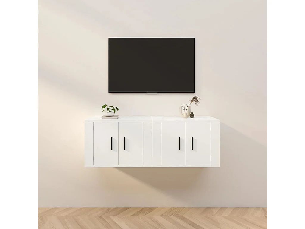 TV-Wandschränke 2 Stk.TV-Schränke Weiß 57x34,5x40 cm -gkd506474