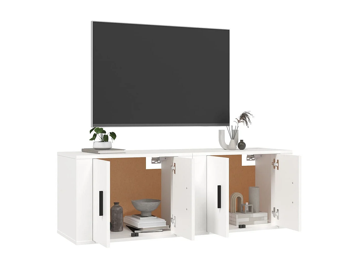 Meubles TV muraux 2 pcs blanc 57x34,5x40 cm WET6763