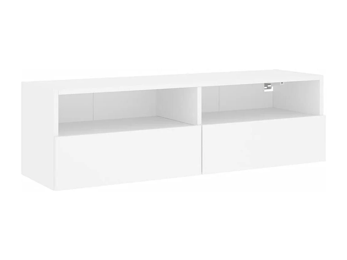Mueble TV de pared madera ingeniería blanco 100x30x30 cm ES86432