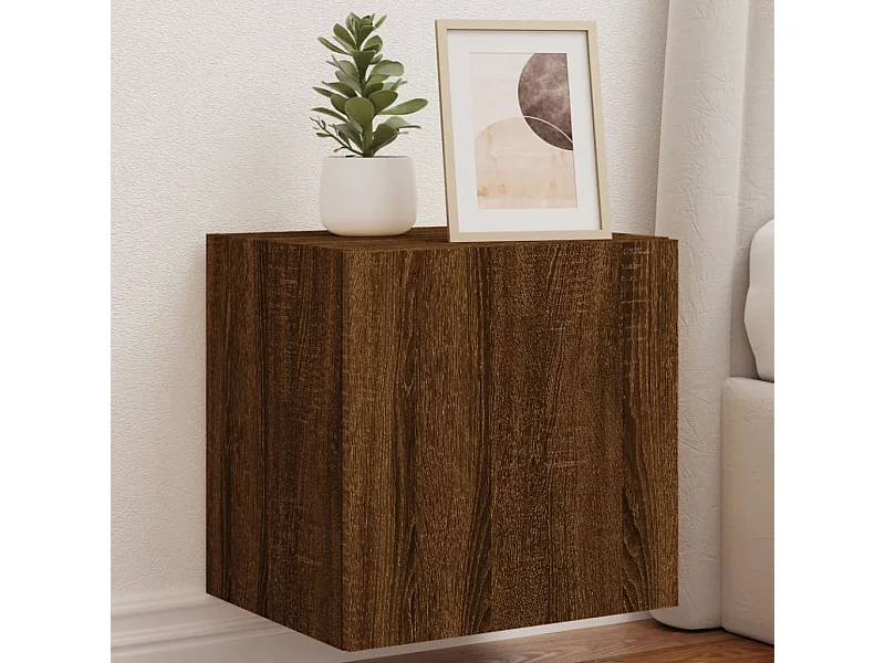 Móvel parede p/ TV c/ luzes LED 40,5x35x40 cm carvalho castanho PT352303