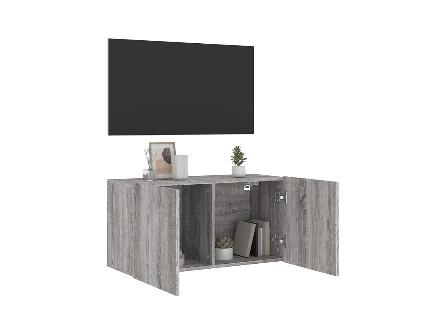 Tv-meubel wandgemonteerd 80x30x41 cm grijs sonoma eikenkleurig NL907184
