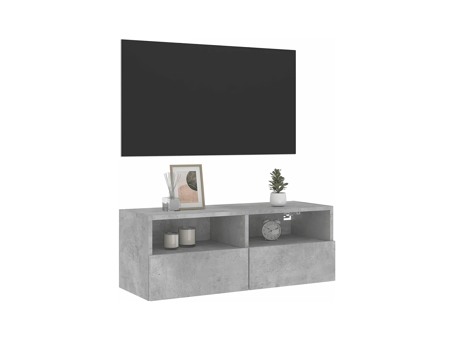 Tv-wandmeubel 80x30x30 cm bewerkt hout betongrijs NL237283