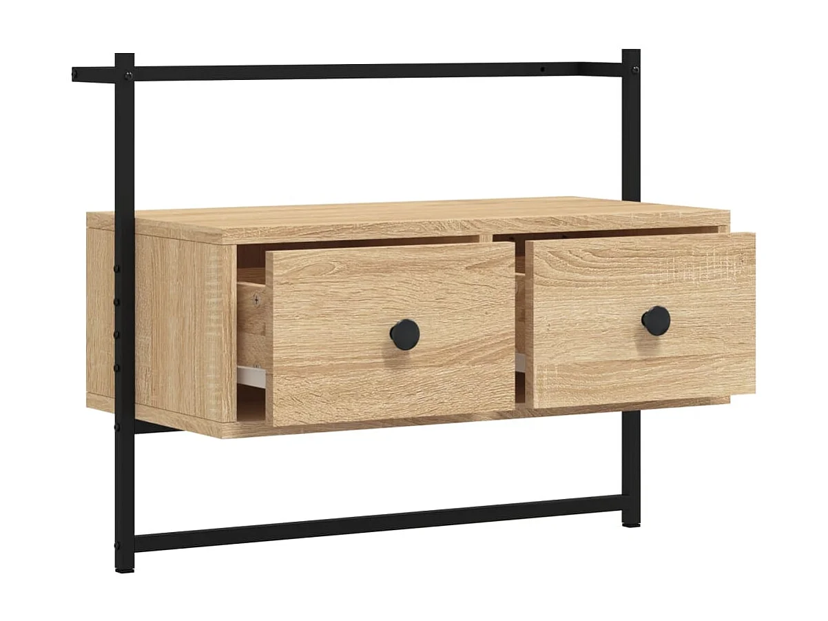 Meuble TV mural chêne sonoma 60,5x30x51 cm bois d'ingénierie WET2216