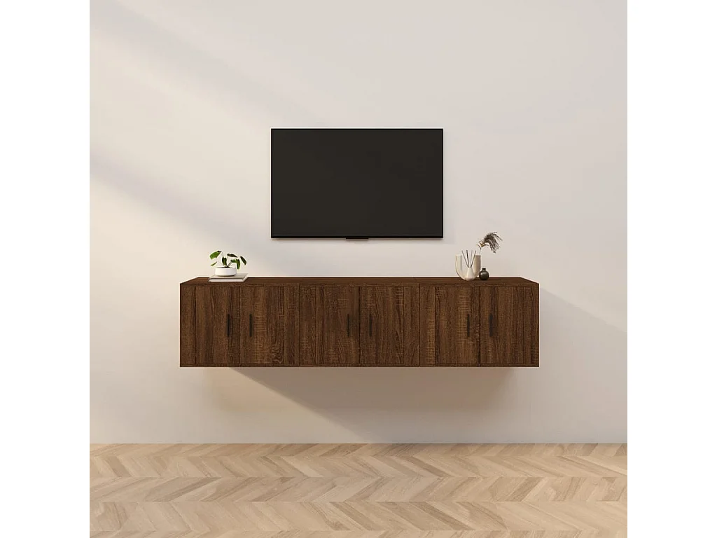 Meubles TV muraux 3 pcs chêne marron 57x34,5x40 cm WET3251
