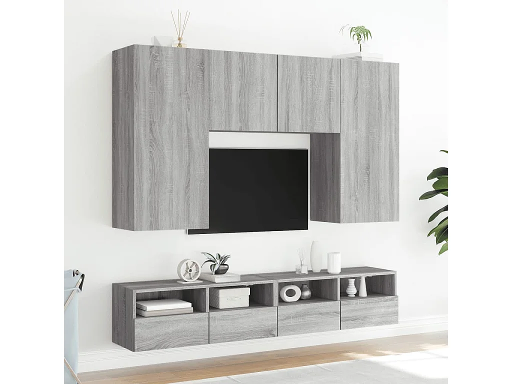 TV-Wandschränke 2 Stk.TV-Schränke Grau Sonoma 100x30x30 cm Holzwerkstoff -gkd656602