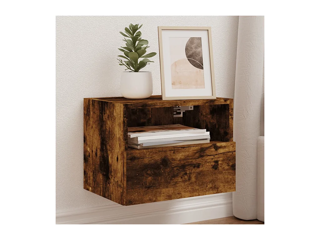 Meubles TV muraux 2 pcs chêne fumé 40x30x30cm bois d'ingénierie WET1064
