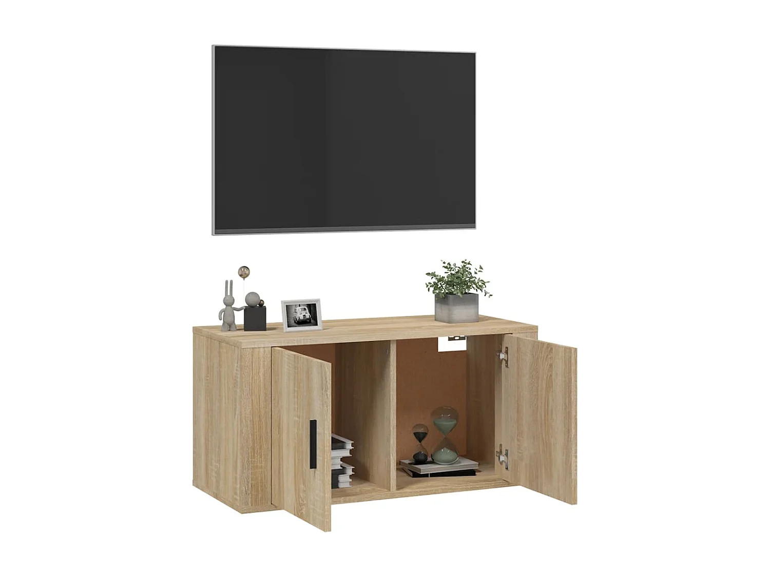 Mueble TV de pared roble Sonoma 80x34,5x40 cm ES70671