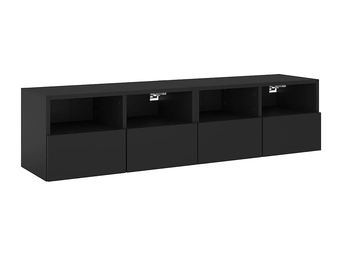 Meubles TV muraux 2 pcs noir 60x30x30 cm bois d'ingénierie WET6729