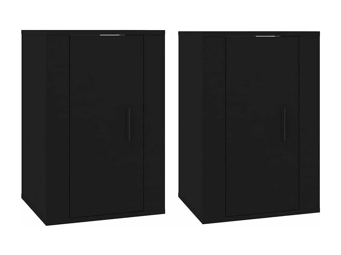 Meubles TV muraux 2 pcs Noir 40x34,5x60 cm WET3153