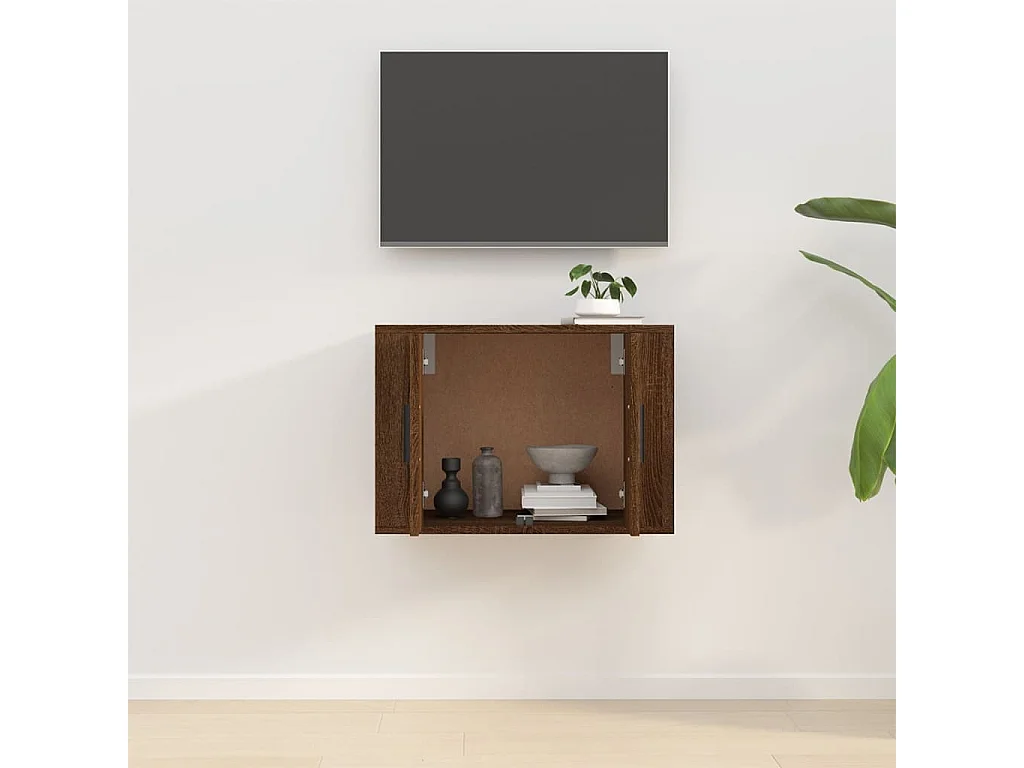 Mueble TV de pared roble marrón 57x34,5x40 cm ES99664