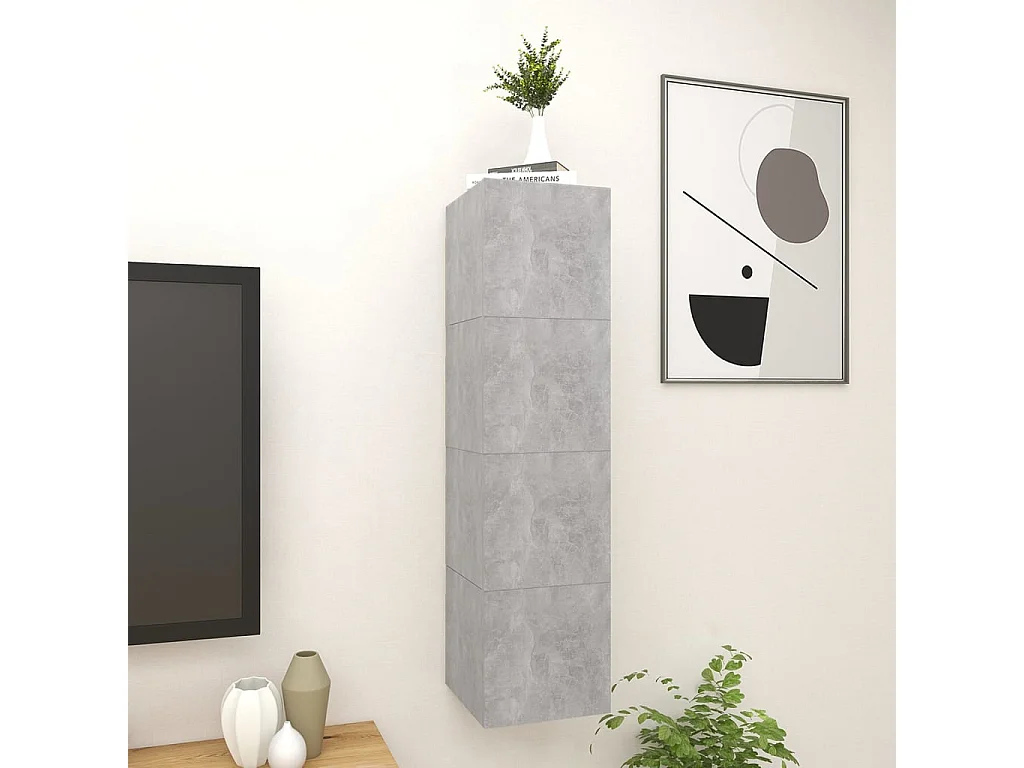 Tv-wandmeubelen 4 st 30,5x30x30 cm betongrijs NL164934