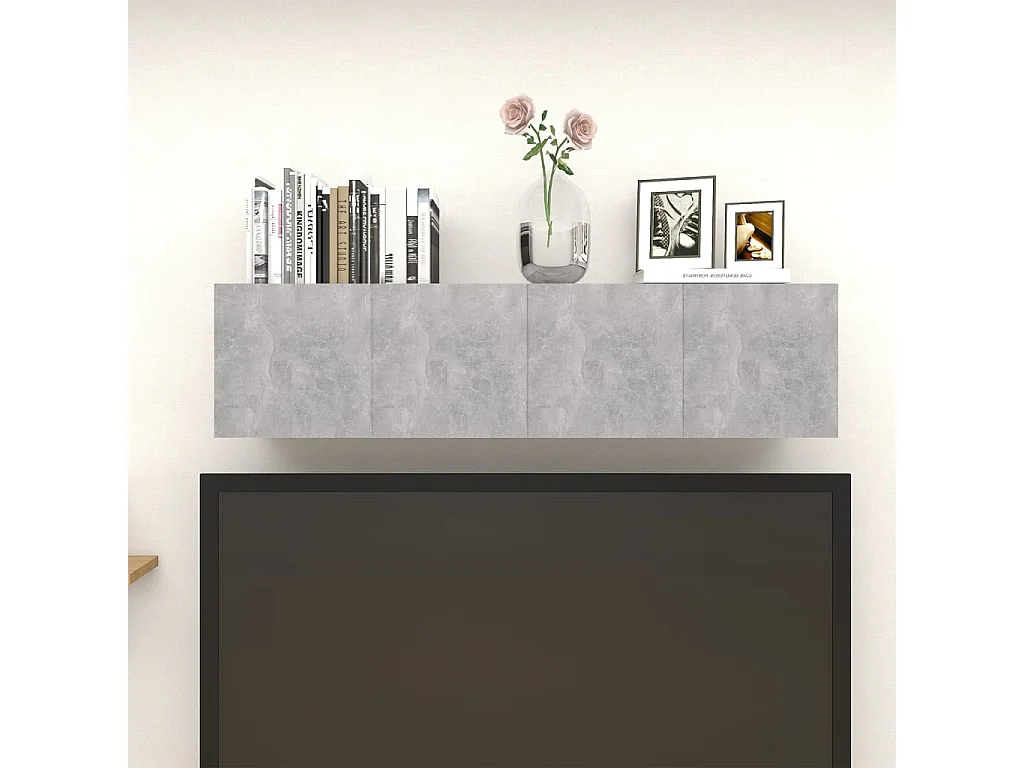 Tv-wandmeubelen 4 st 30,5x30x30 cm betongrijs NL164934
