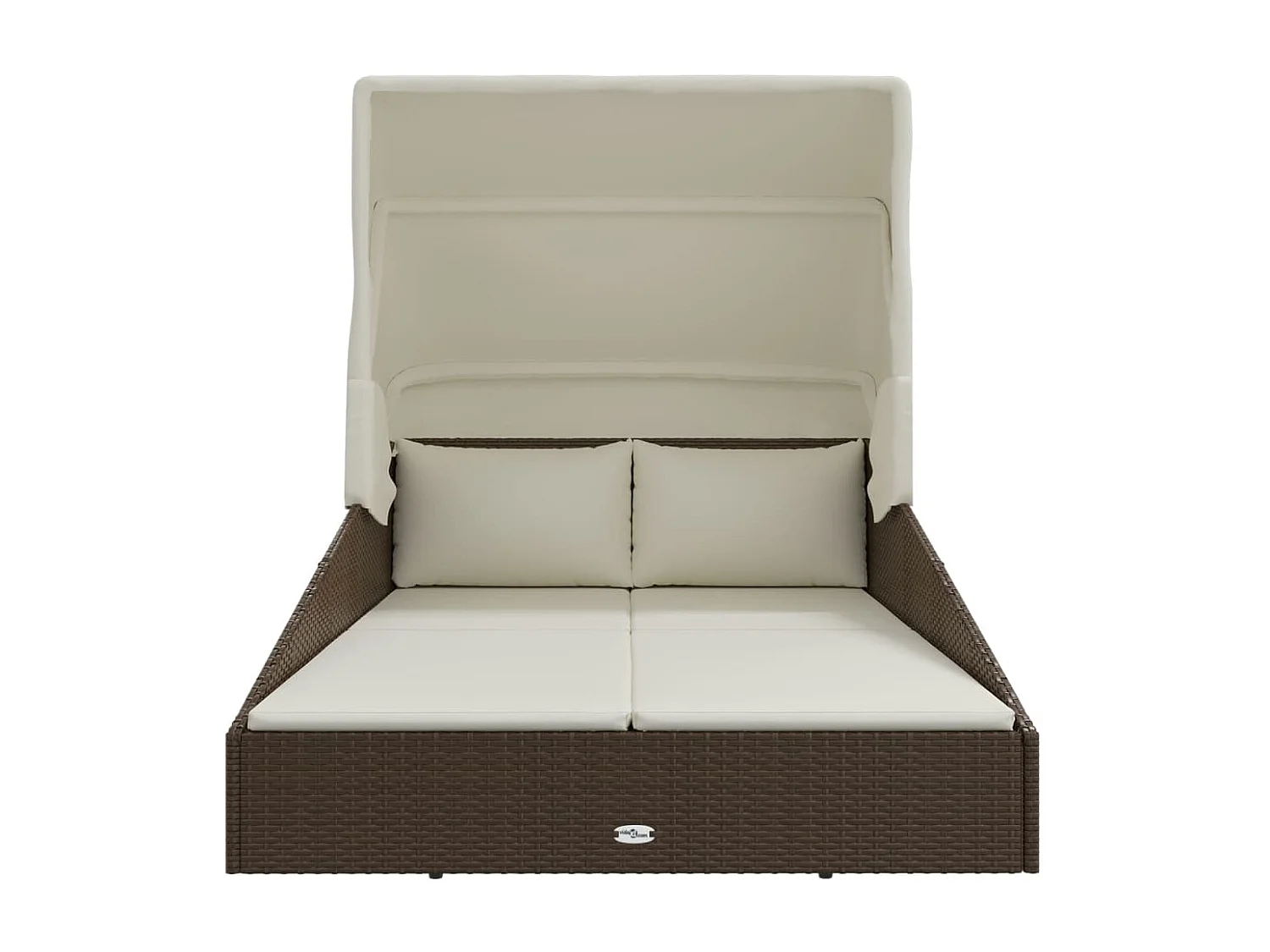 Canapé de jardin avec toit pliable marron 200x114x128 cm résine tressée REO36174