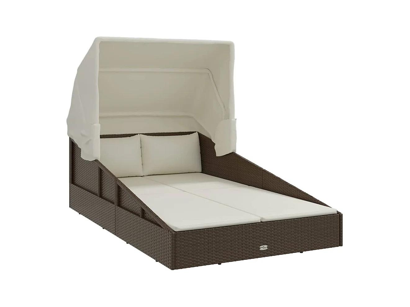Canapé de jardin avec toit pliable marron 200x114x128 cm résine tressée REO36174