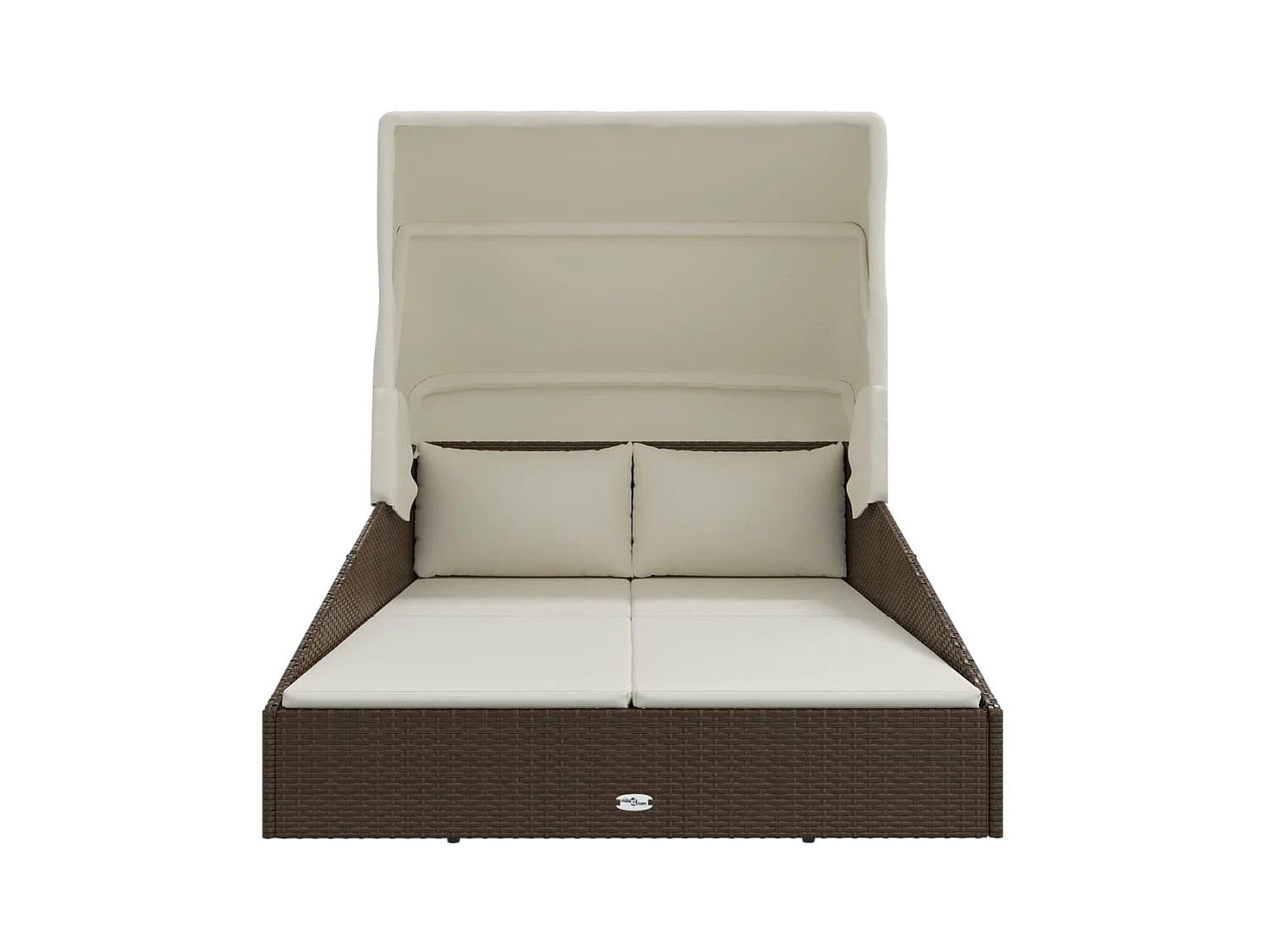 Canapé de jardin avec toit pliable marron 200x114x128 cm résine tressée REO36174
