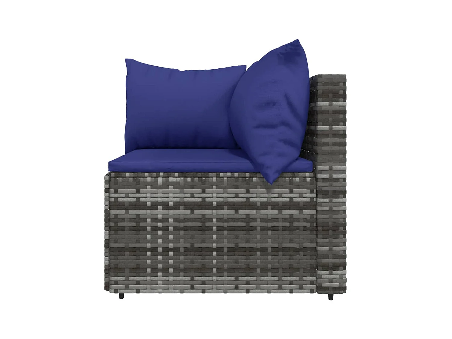 4-tlg. Garten-Sitzgruppe: Sofa + Tisch | Garten-Lounge-Set mit Kissen Grau Poly Rattan -GKD662197