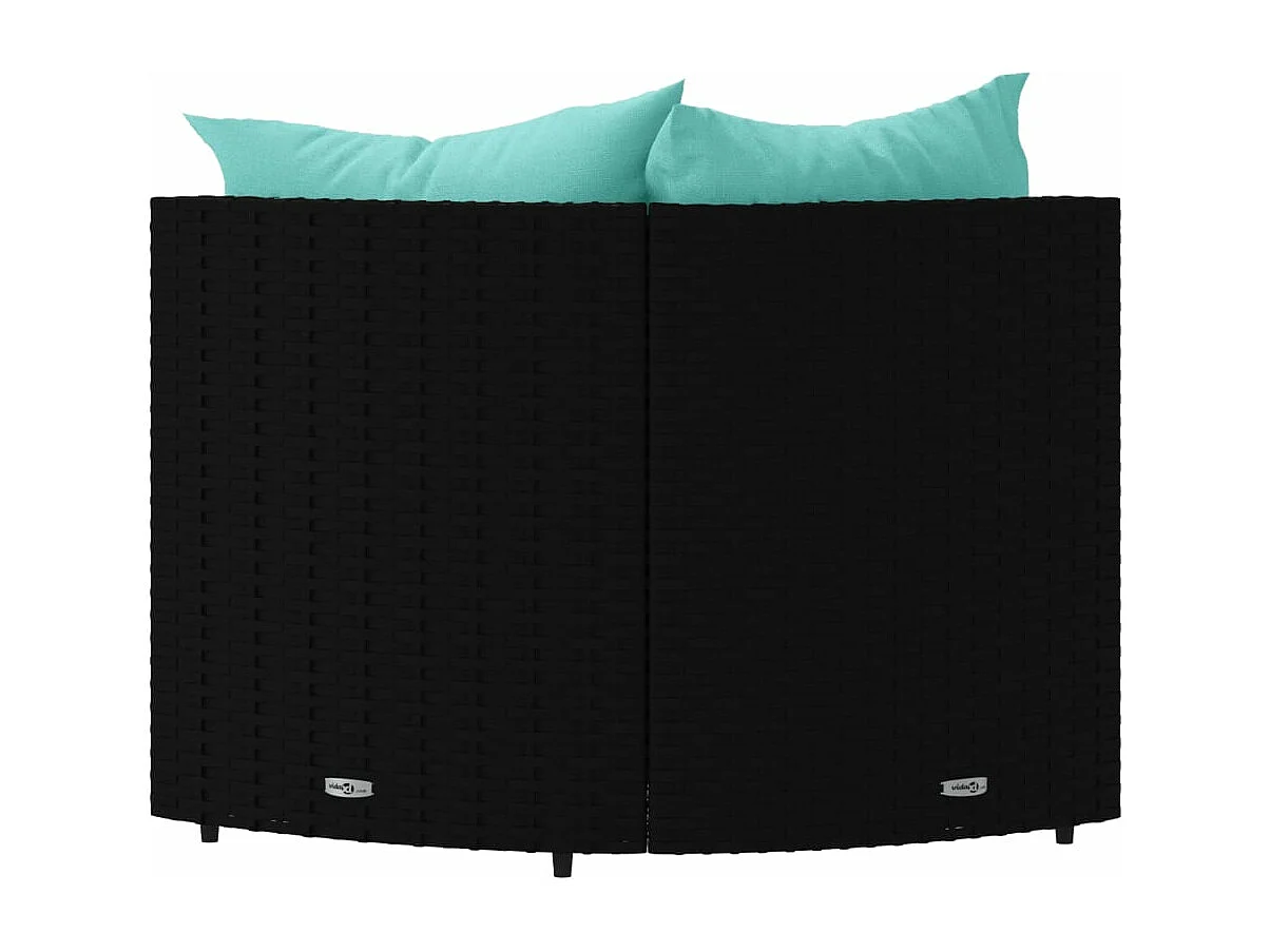 Canapés d'angle de jardin et coussins 2pcs Noir Résine tressée REO32626