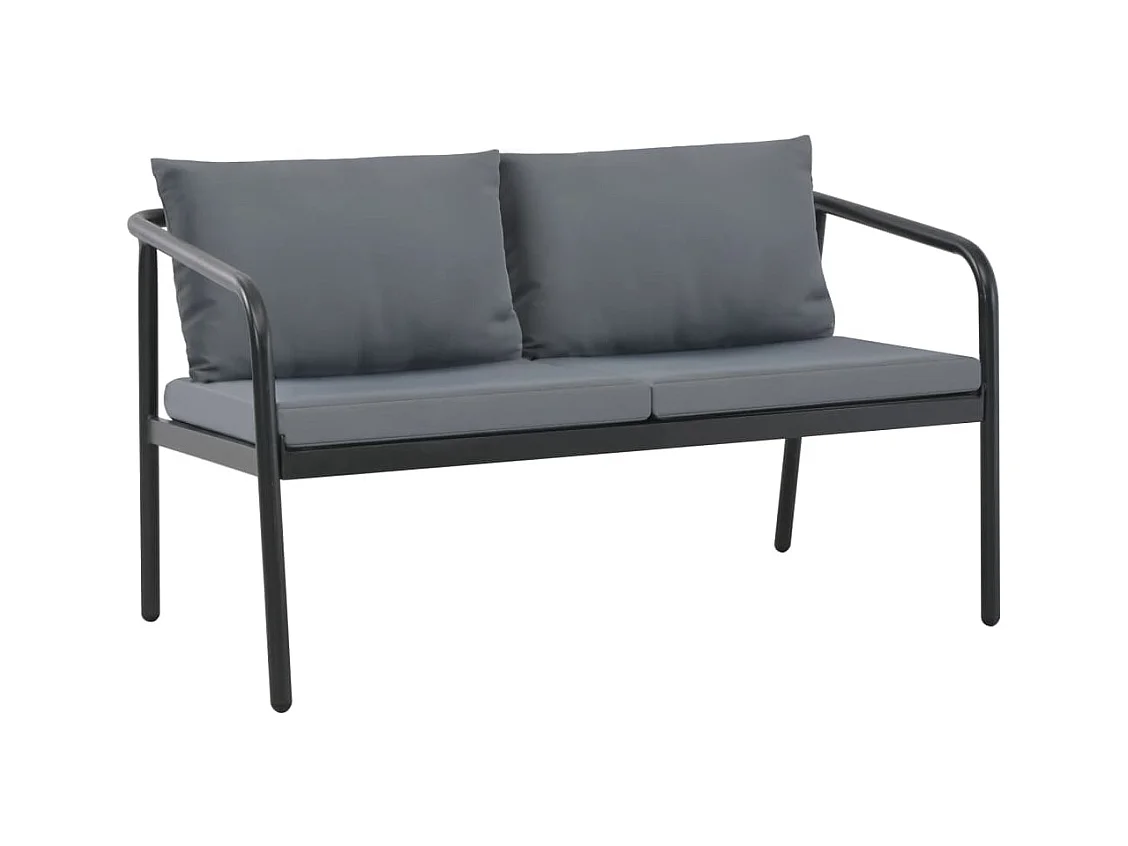 Canapé de jardin à 2 places avec coussins Gris Aluminium REO60346