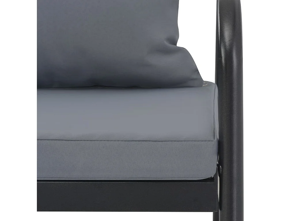 Canapé de jardin à 2 places avec coussins Gris Aluminium REO60346