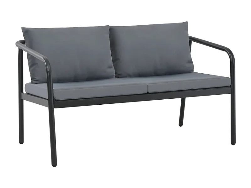 Canapé de jardin à 2 places avec coussins Gris Aluminium REO60346