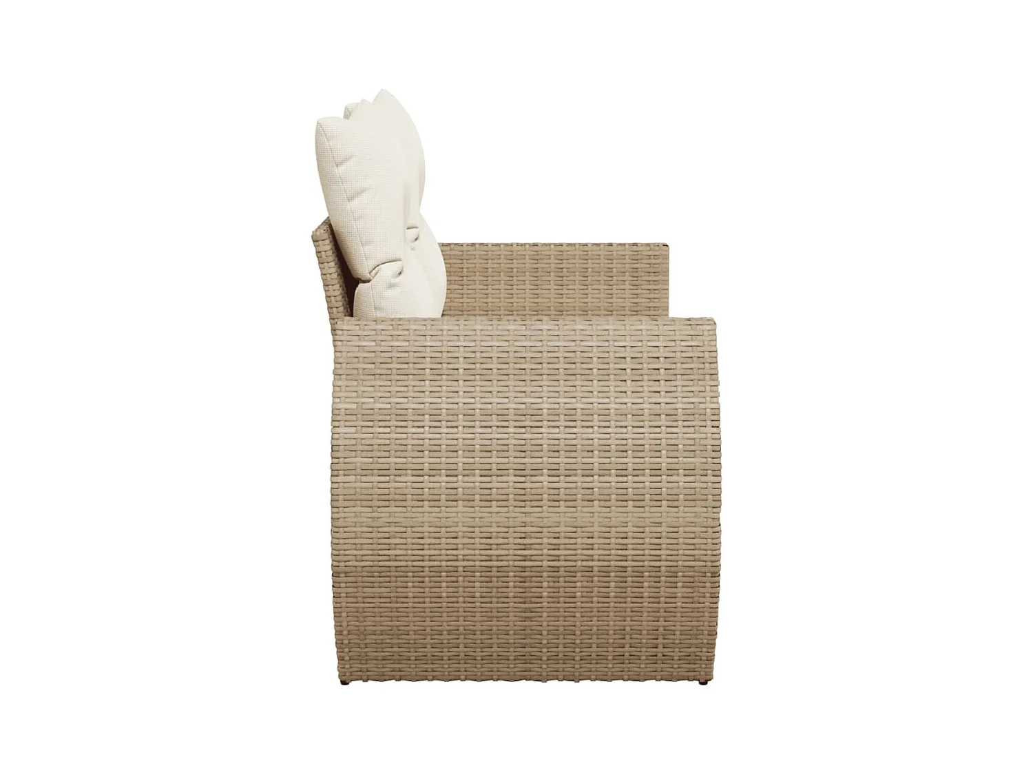 Canapé de jardin avec coussins 2 places beige résine tressée REO97980