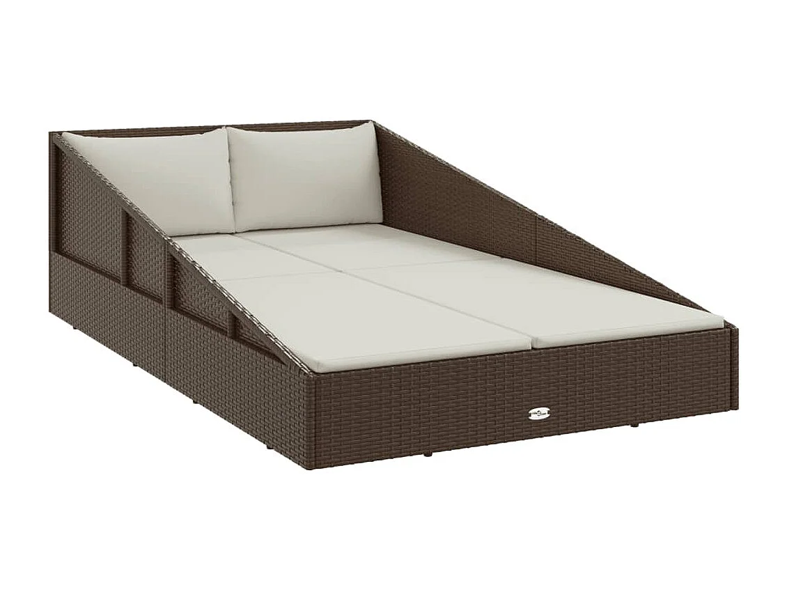 Canapé de jardin marron 110x200 cm résine tressée REO71260