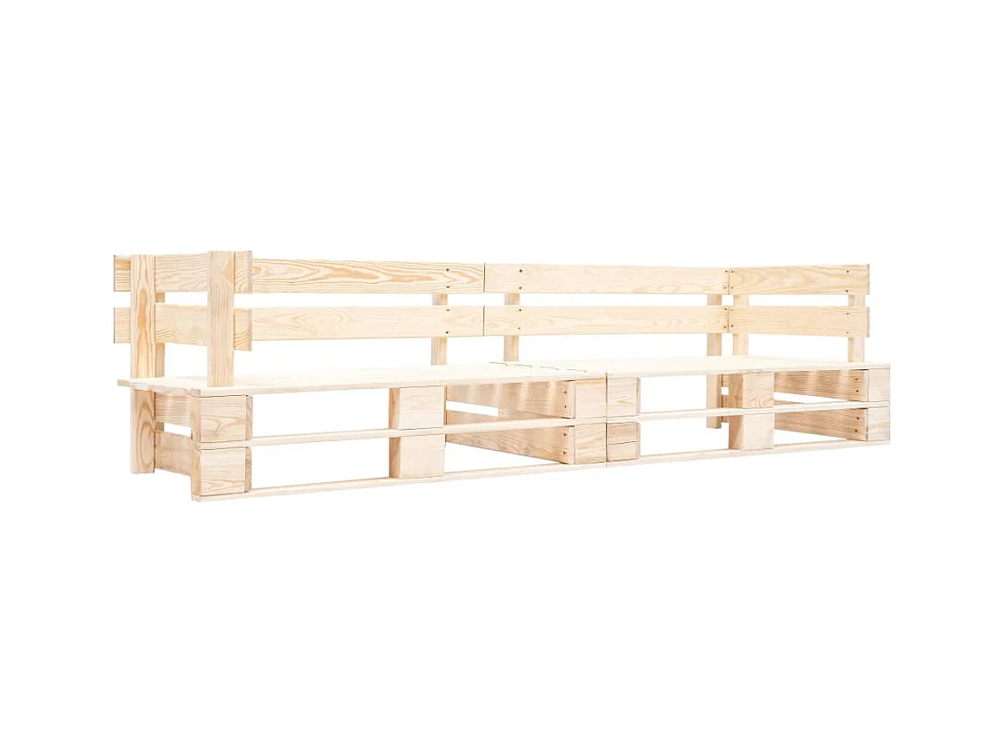 Canapé de jardin palette 2 places bois naturel REO34486