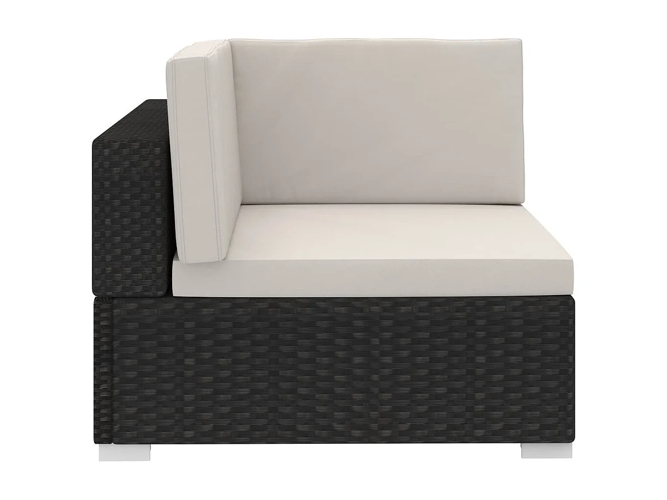 3-tlg. Garten-Sofagarnitur,Gartenmöbel-Set mit Auflagen Poly Rattan Schwarz -gkd233767