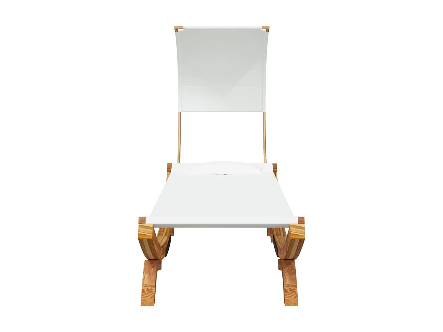 Tumbona con dosel madera maciza curvada crema 100x200x126 cm KOW59302