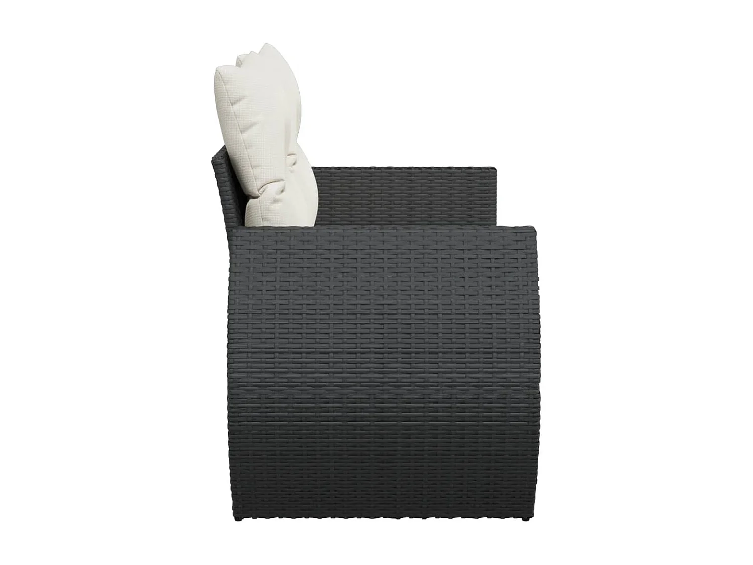 Tuinbank 2-zits met kussens poly rattan zwart NL278979