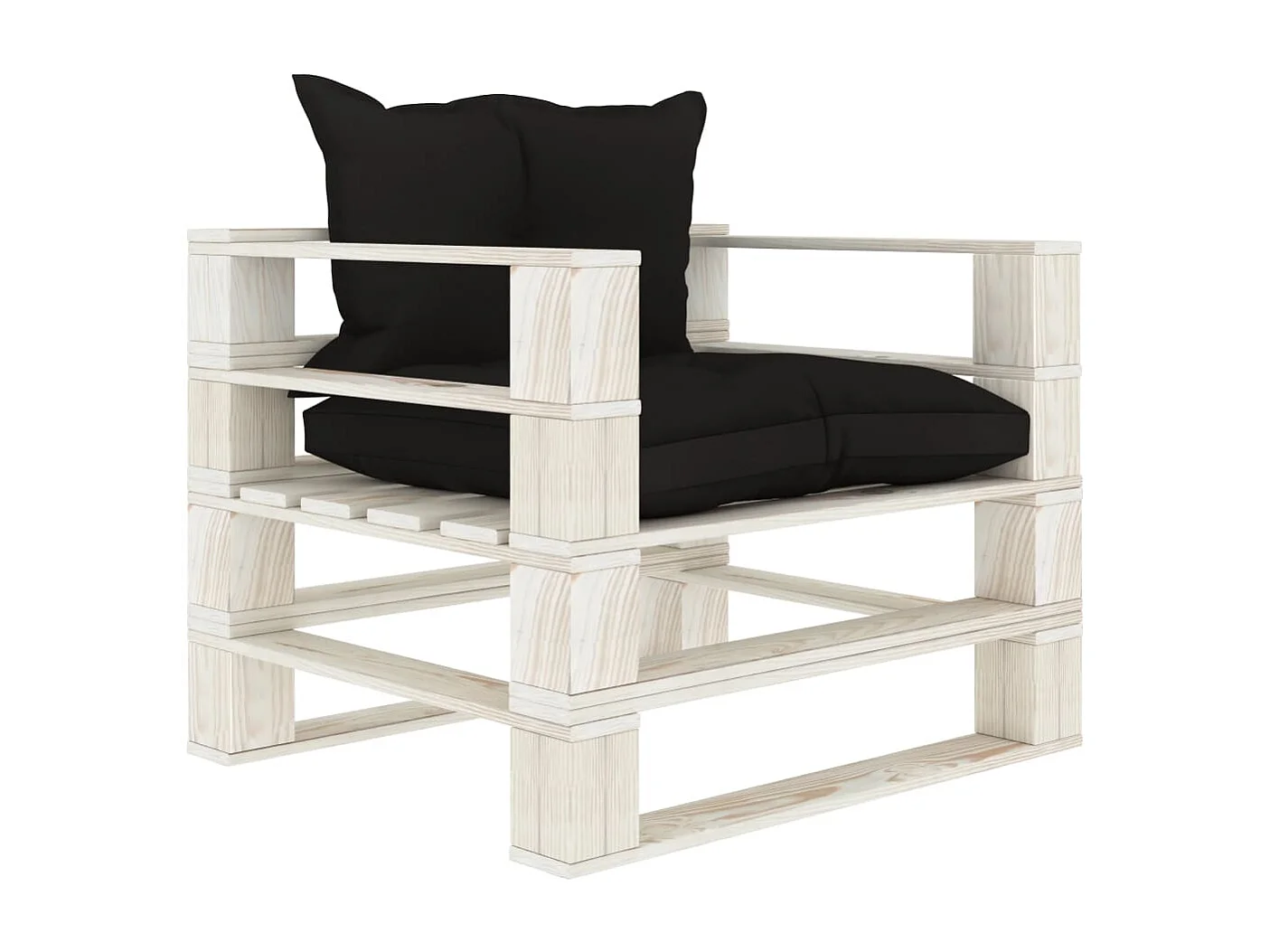 Canapé palette de jardin avec coussins noir Bois REO78865