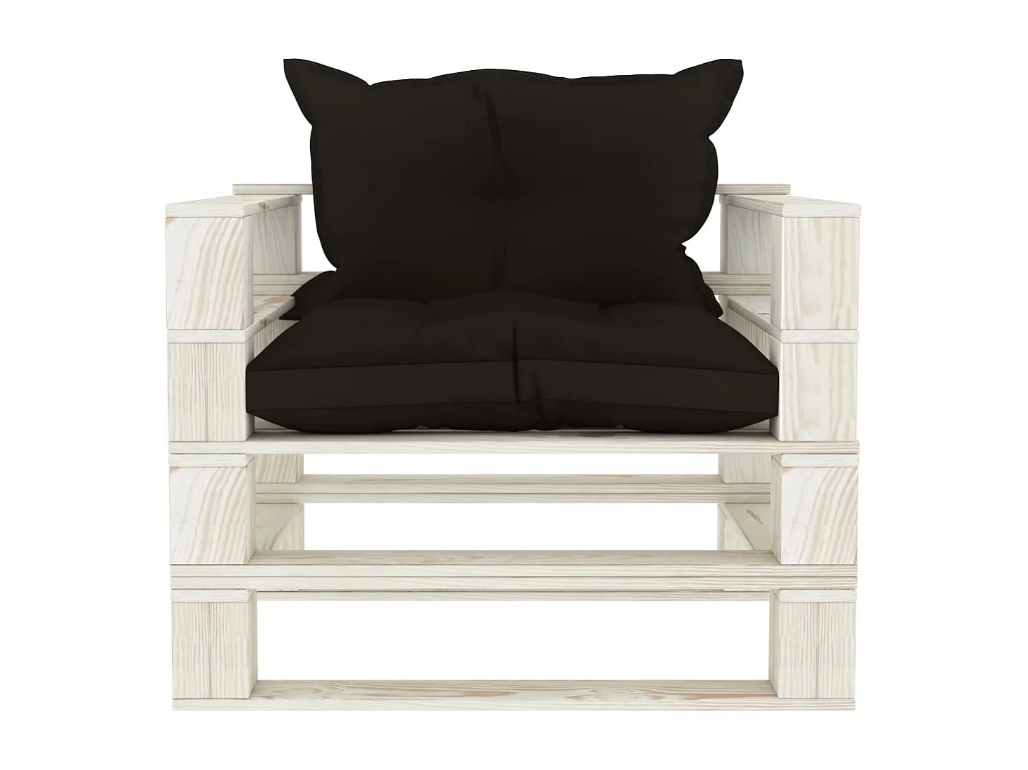 Canapé palette de jardin avec coussins noir Bois REO78865