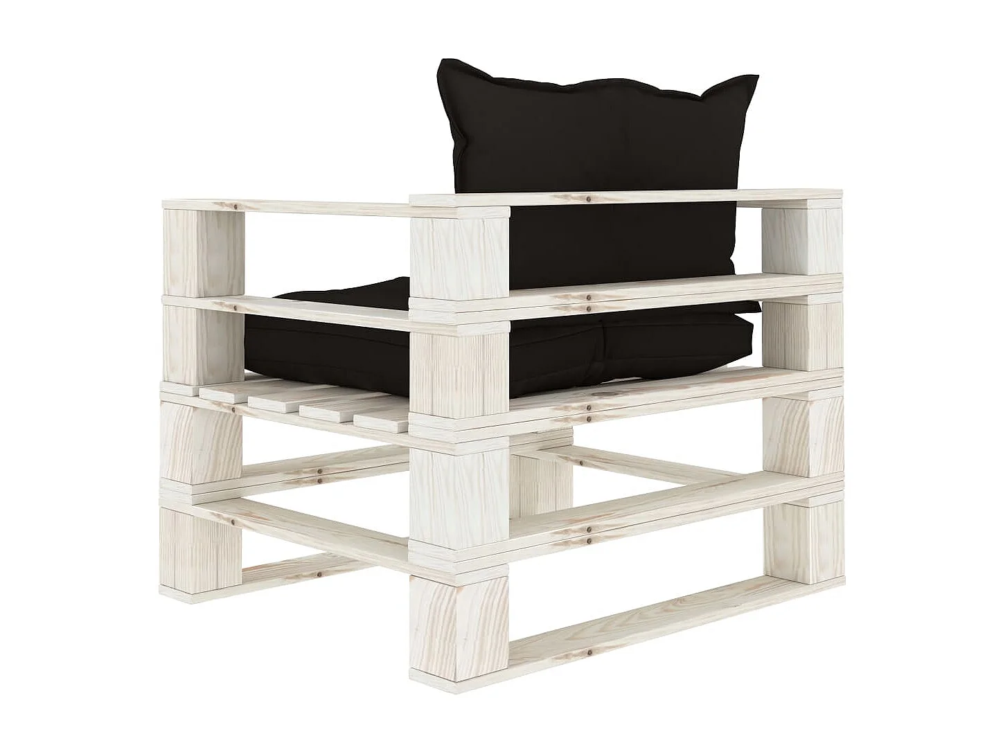 Canapé palette de jardin avec coussins noir Bois REO78865