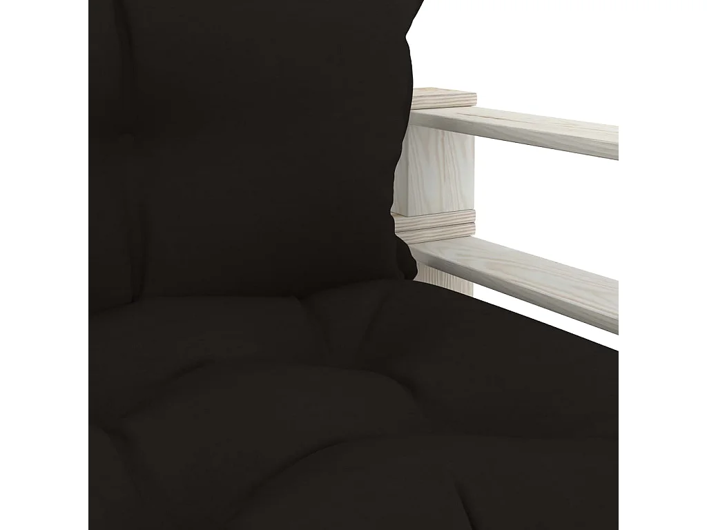 Canapé palette de jardin avec coussins noir Bois REO78865